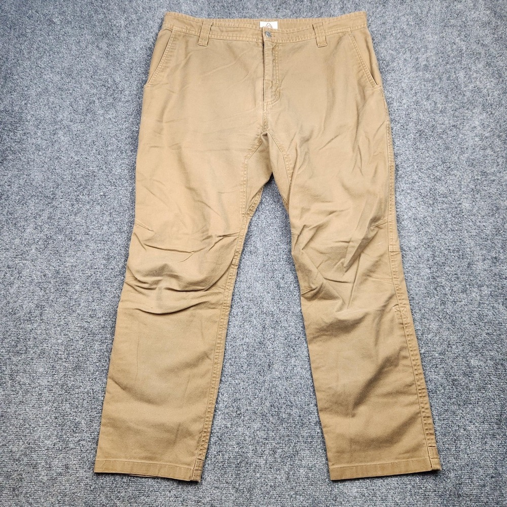 LIVSN Flex Canvas Pants Mens 38x30 Beige Chino Stretch Workwear Outdoor Hiking